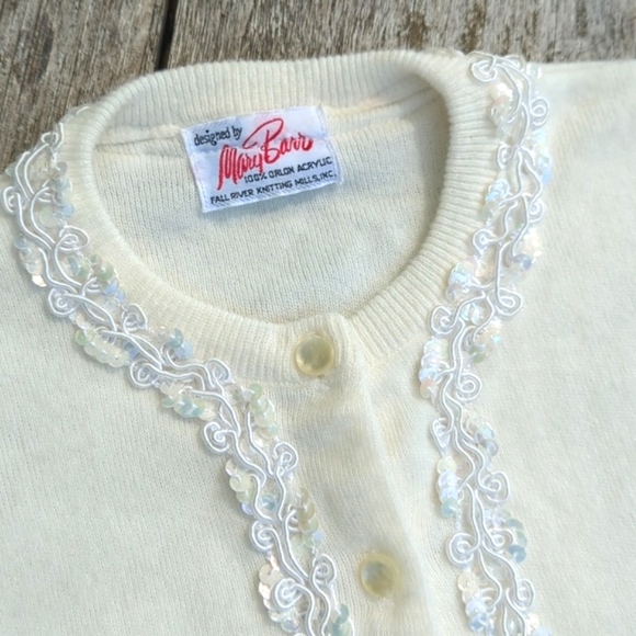 Vintage Cardigan Sequin Off White - Picture 4 of 8